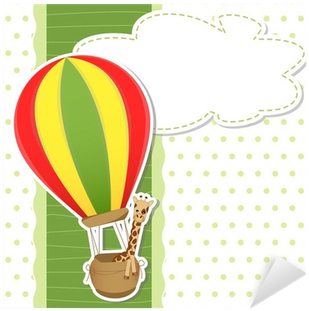 Adesivo Baby Shower - Hot Air Balloon (400x400)
