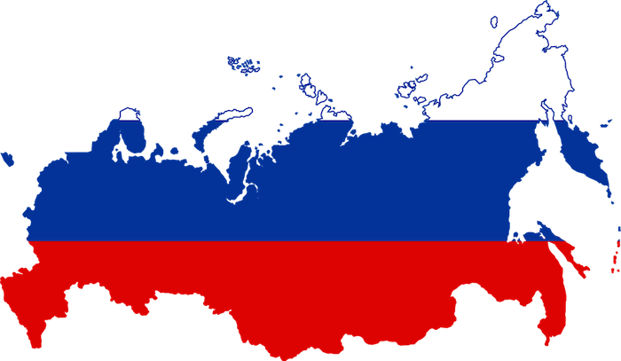 Russia Population - Russia Flag Map (800x465)