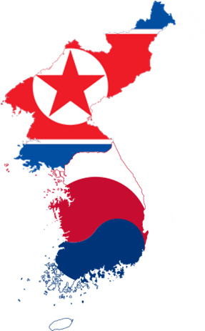 Fake News Laundered 1950-53 Us Slaughter Of 3 Million - Korean Peninsula Flag Map (450x500)