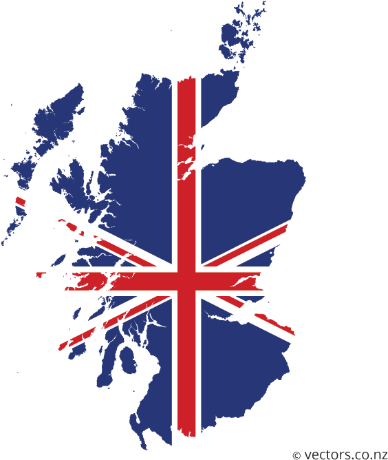 Uk Flag Vector Map Of Scotland - Scotland Vector (700x700)