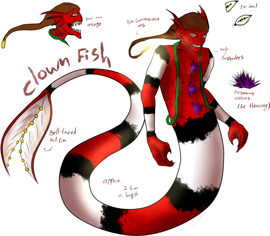 [crimson Circus] Clown Fish By Chesterpalm - Illustration (1280x1141)