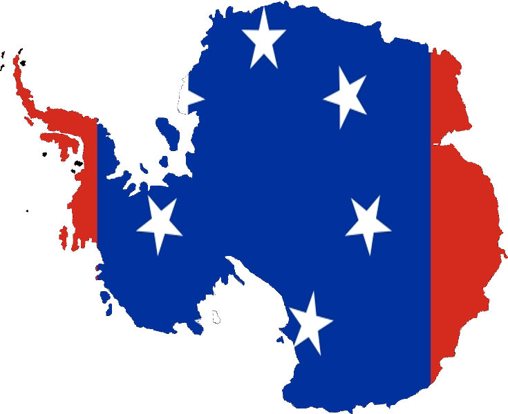 Flag-map Of Antarctica - Map Of Antarctica Png (735x600)