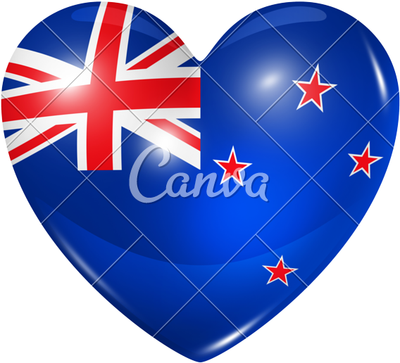 Love New Zealand, Heart Flag Icon - Australian Flag Heart Shape (800x744)