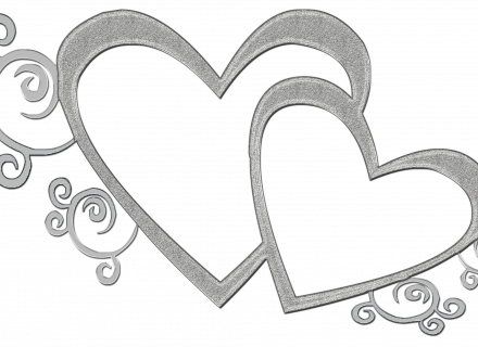 Heart Clipart White And Black (440x320)
