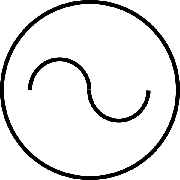 Ac Source Symbol Clip Art - Vekselstrøm Symbol (600x600)