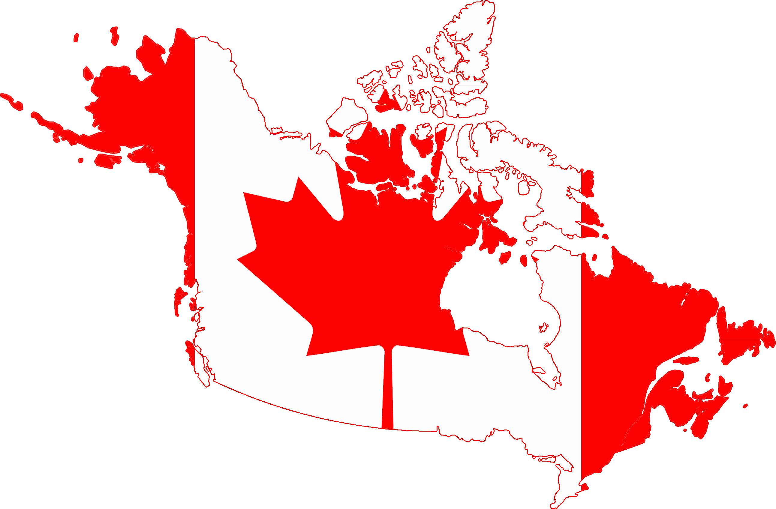 Canada - Canada Flag Map (2586x1697)