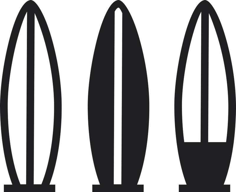 Three Surfboards Rubber Stamp - Rubber Stamp (800x654)