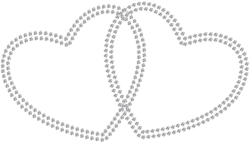 Two Diamonds Heart - Diamond Hearts Png (500x284)