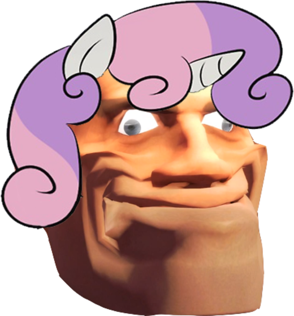 Sweetie Belle Loves Her So- Never Mind - Turbo Dismount Tf2 Faces (600x645)