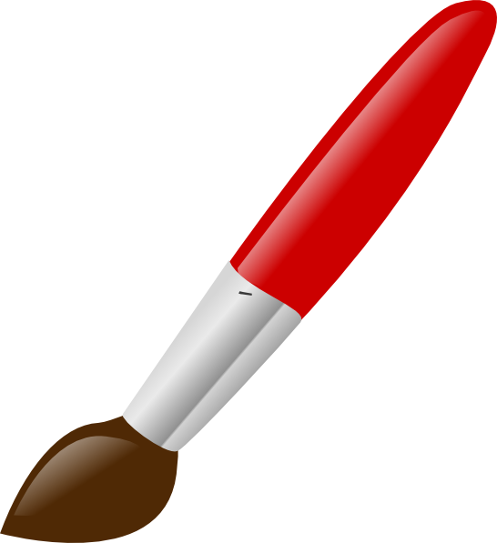 Red Brush Clip Art At Clker - Paint Brush Clip Art (546x597)