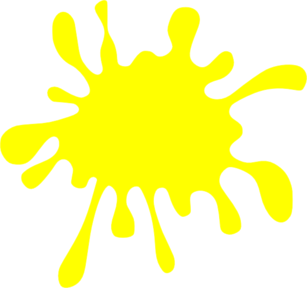 Yellow Splat Clip Art At Clker - Yellow Colour Splash Clipart (600x563)