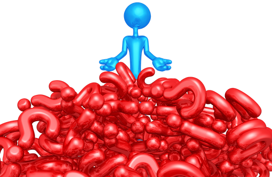 3d Man With Lots Of Tiny Question Marks - Stock Illustration (550x358)