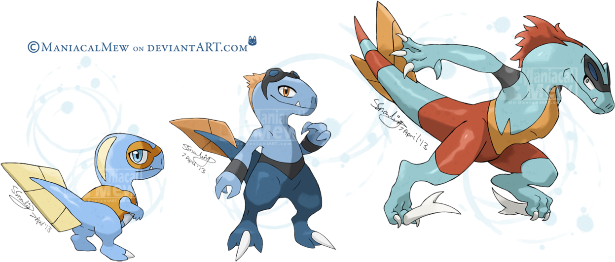 Raptyke, Raptide, Vlociraqua By Maniacalmew - Maniacalmew Deviantart (1329x601)