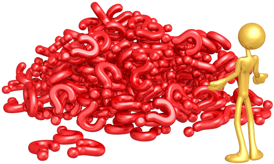 Guy And Question Mark Signs - Question (550x358)