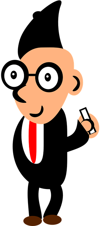 Test Tube Academic, Nerd, Scientist, Suit, Test Tube - Cartoon Nerd Png (360x720)