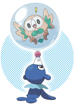 Rowlet, Litten And Popplio Starter For Pokémon Sun - Sun And Moon Popplio (400x344)