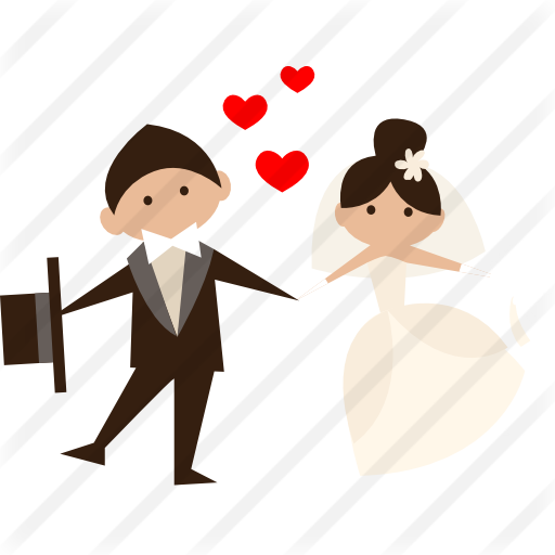 Wedding Couple - Cartoon Bride And Groom (512x512)