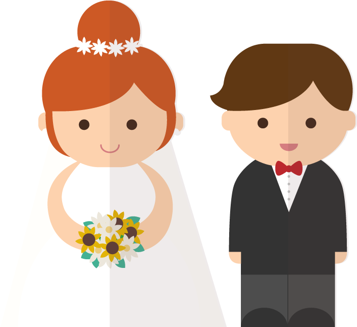 Bride And Groom Clipart Transparent Background Clipart - Bride And Groom Cartoon Png (710x650)