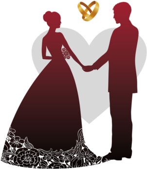 Wedding Design Png - Silhueta De Noivos Em Png (352x430)
