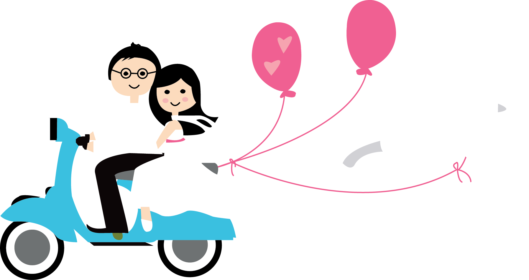 Wedding Vespa Kartun (1794x951)