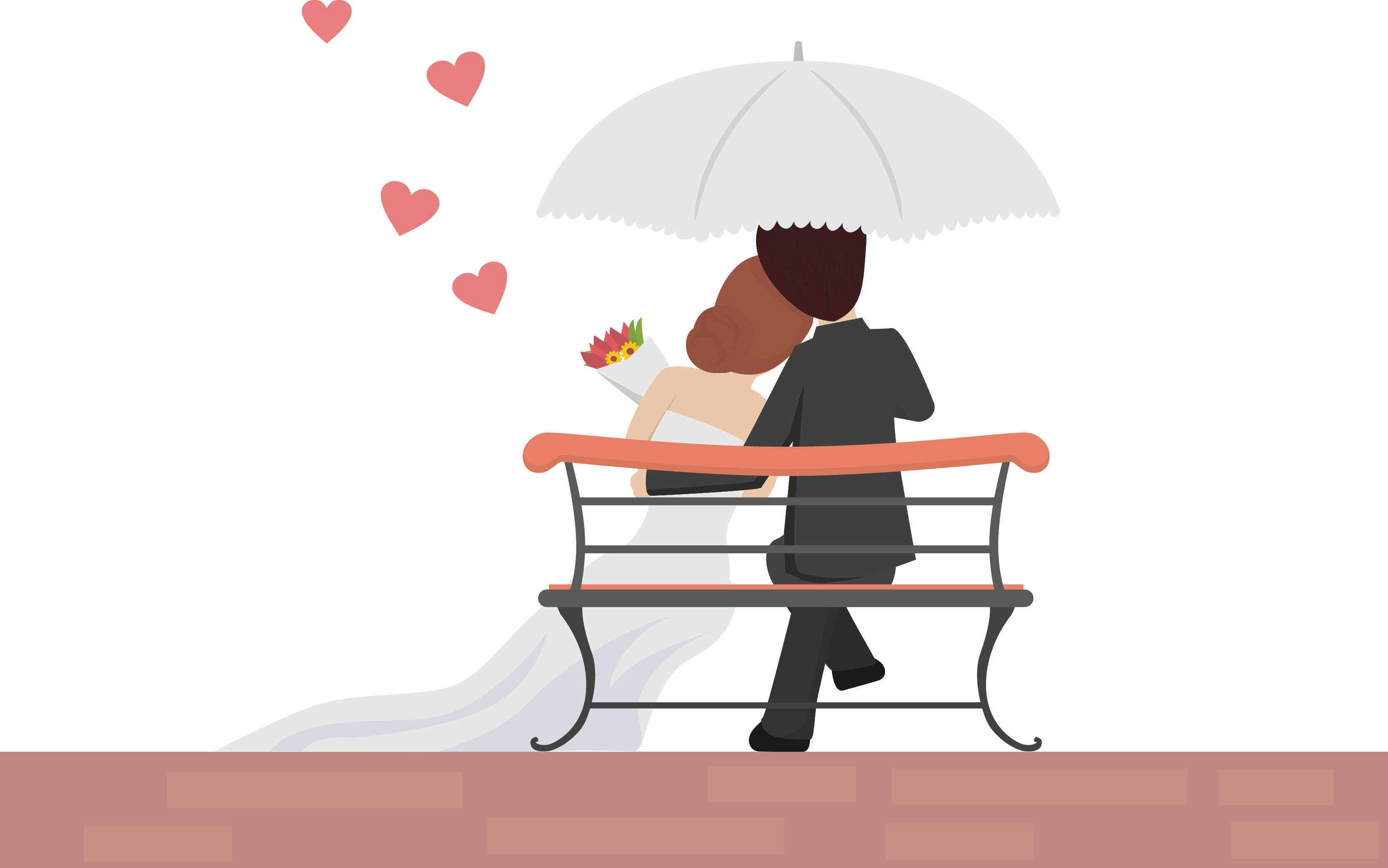 Wedding Couple Cartoon Images - Romantic Couple Cartoon Png - (3333x2085)  Png Clipart Download