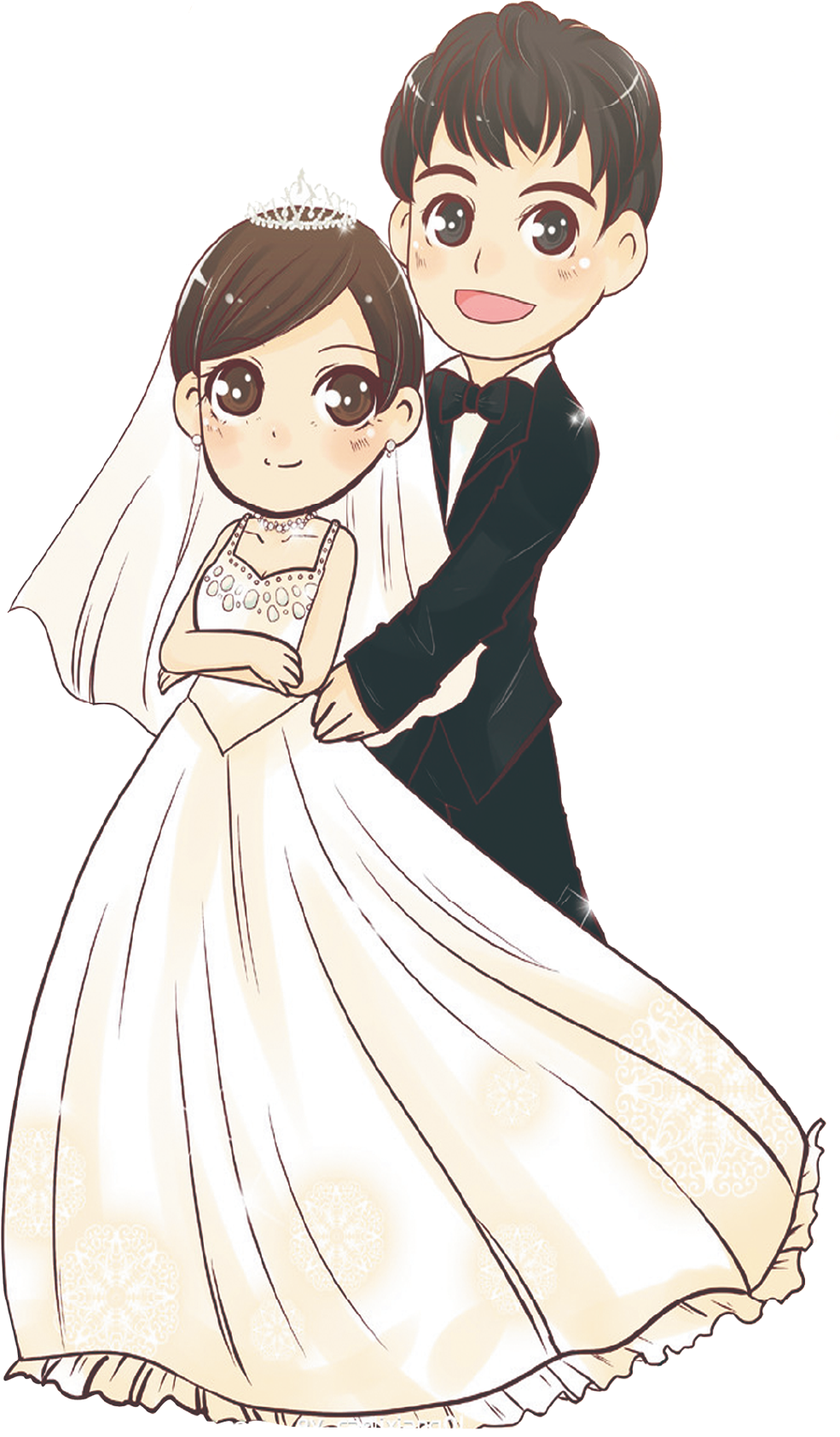 Wedding Invitation Bride Wedding Dress Marriage - Wedding Dress Cartoon (1125x1930)