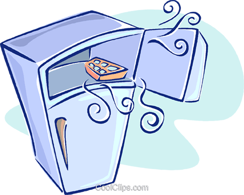 Fridge - Ice Cubes In The Freezer Clipart (480x385)