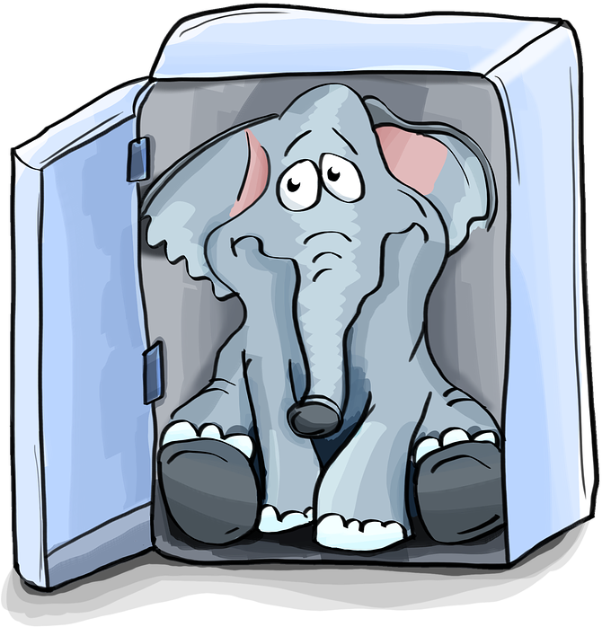 Freezer Cliparts 18, Buy Clip Art - Elephant In A Refrigerator (725x720)