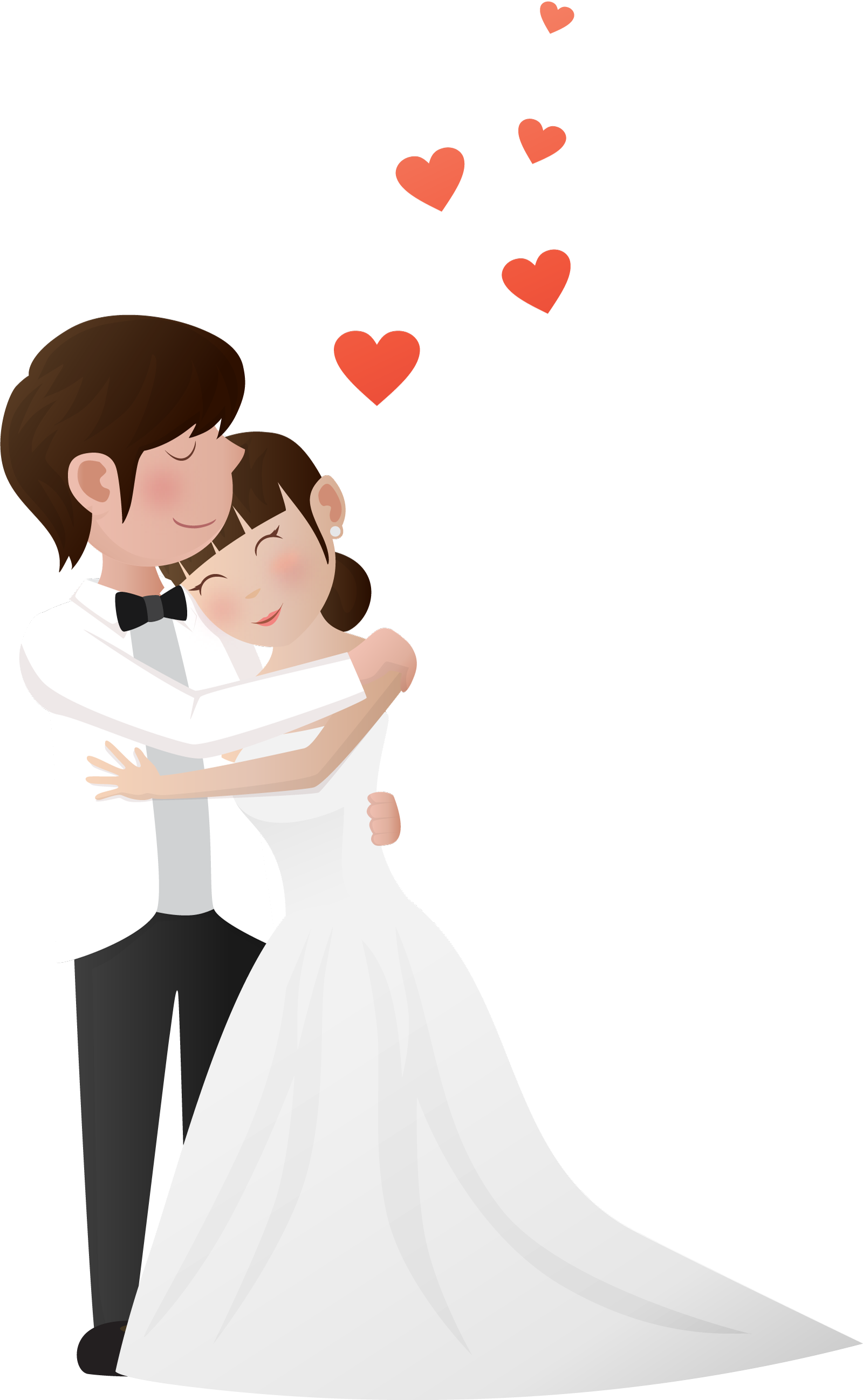 Wedding Couple Romance - Vector Wedding Couple Png (1600x2596)