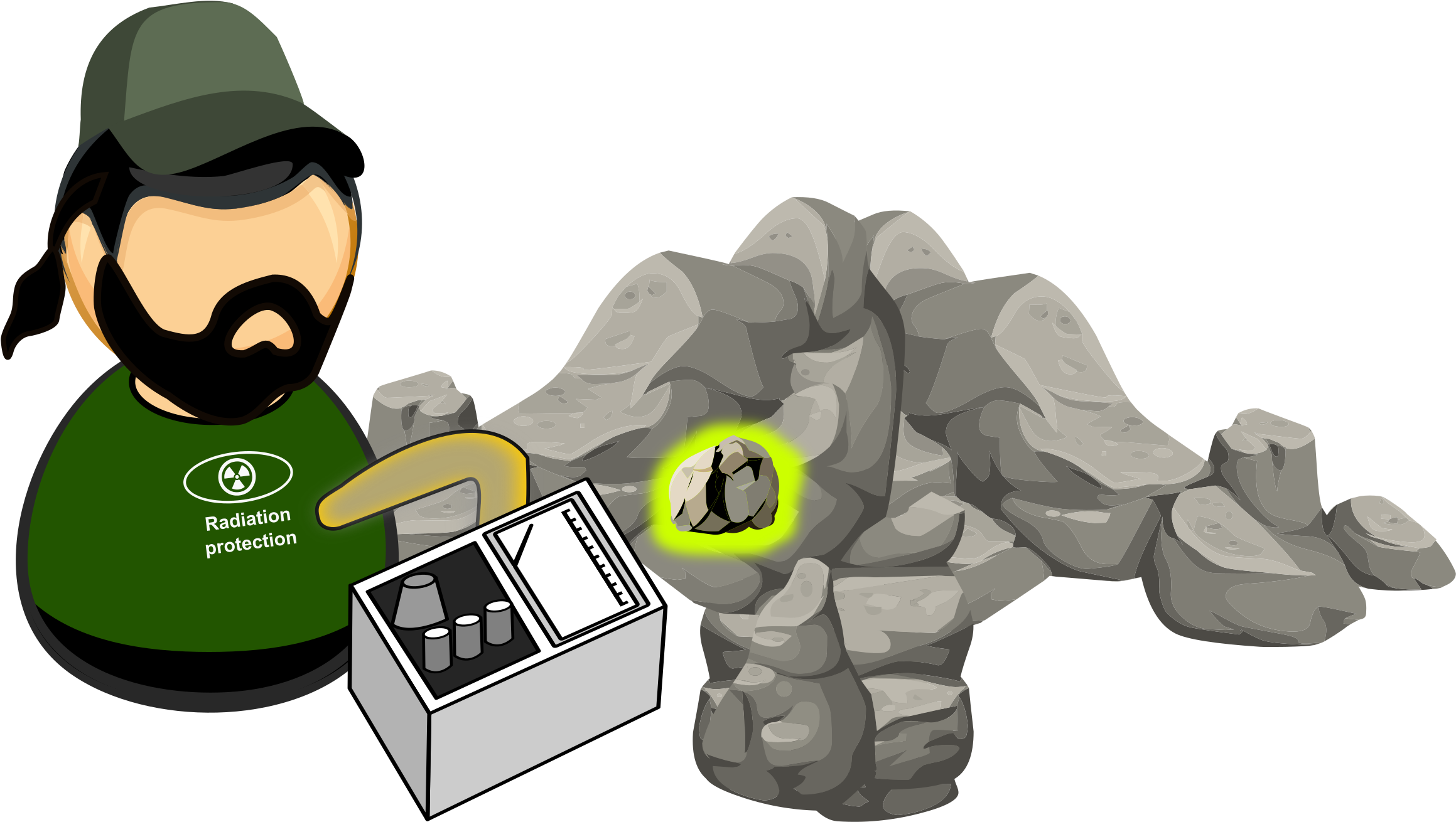 This Free Icons Png Design Of Searching For Radioactive - Rocks Minerals Clipart Png (2400x1391)