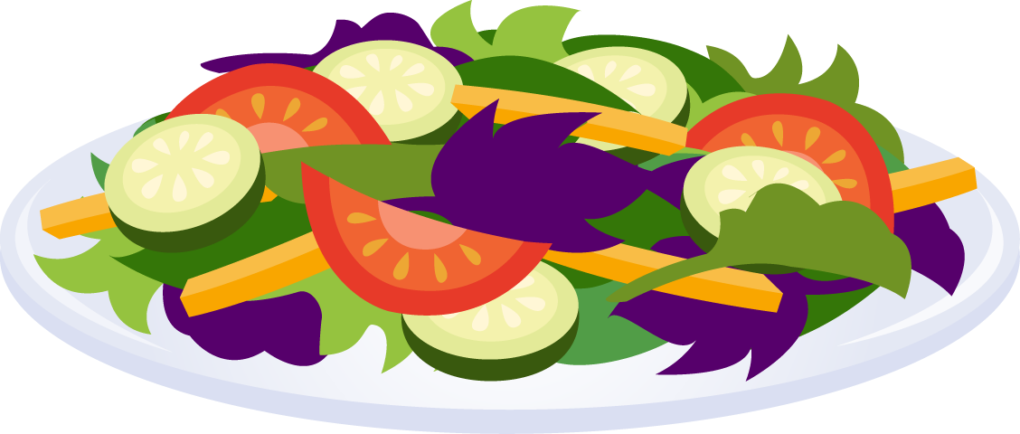 Vegetable Plate Clipart - Salad Clip Art (1128x480)