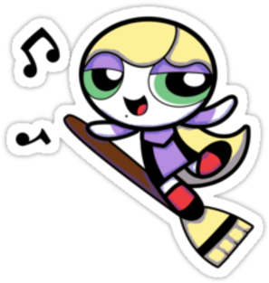 "bubbly Witch" Sticker - Cartoon (375x360)