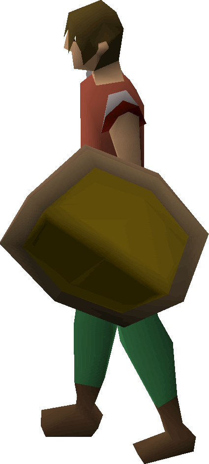 Hover Over Image For Type, Oak Shield Equipped - Shield (425x941)