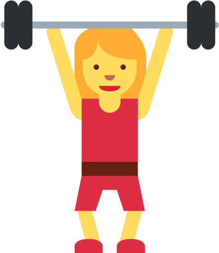 Strength Training For Women - Girl Lifting Weights Emoji (512x512)