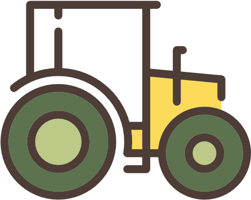 Tractor Icon - Cartoon Tractor - Agriculture - (512x512) Png Clipart  Download