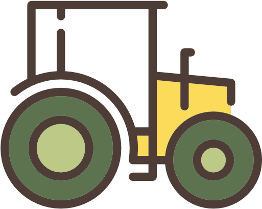 Tractor Icon - Cartoon Tractor - Agriculture (512x512)