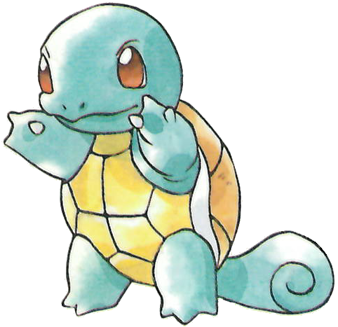 Squirtle Official Pokemon Red And Green Art - Squirtle Gen 1 Art (482x467)
