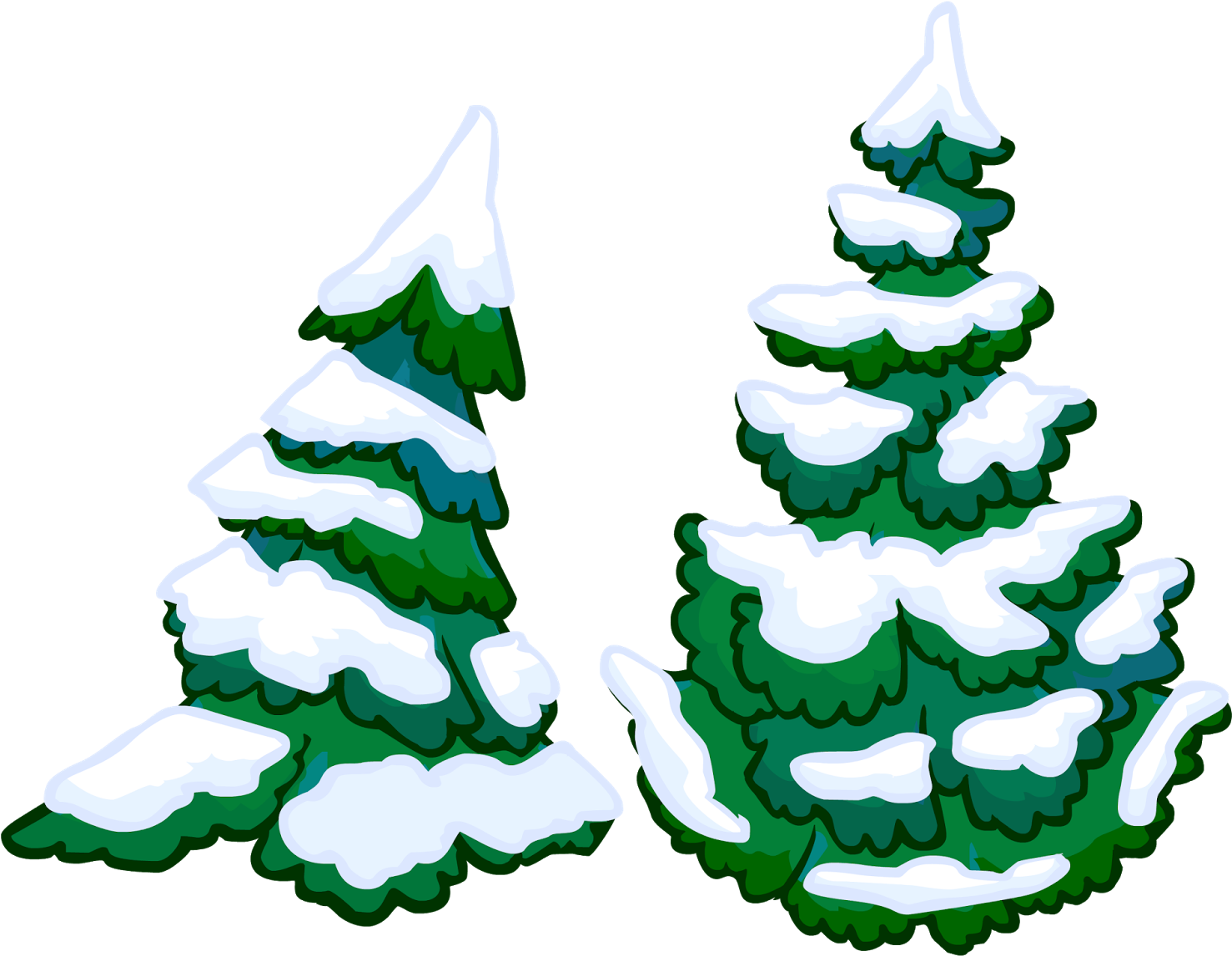 Http - //demo - Nicloay - Com/portfolio/2d Winter Pack - Karlı Çam Ağacı Çizimi (1600x1200)