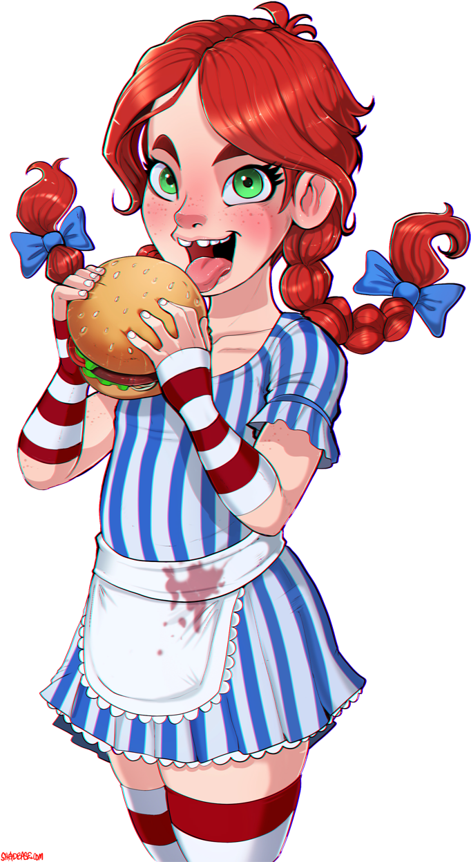 Hamburger Fast Food Cartoon Anime Fictional Character - Shadbase Wendys (700x1246)