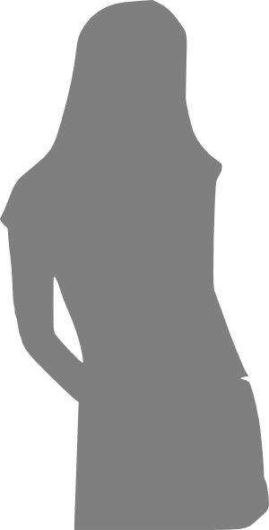 Girl Silhouette Gray Clip Art - Gray Silhouette Png (300x590)