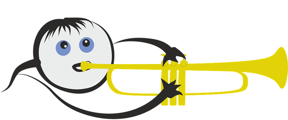 Cartoon Black Trumpet 23, Buy Clip Art - Music (960x480)