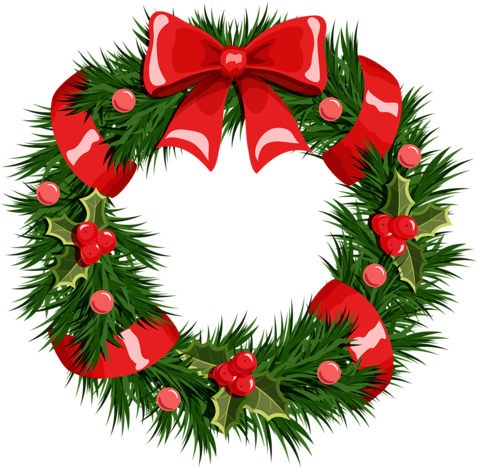 Free Wreath Clip Art Of Wreath Gallery Free Clipart - Christmas Wreath Transparent Background (493x500)