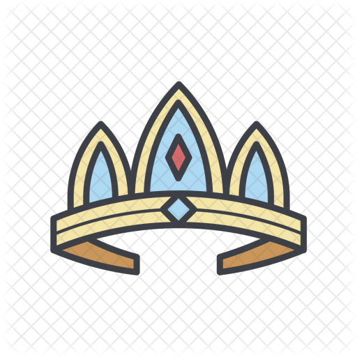 Tiara Icon On Flat Color Circle Buttons Vector Art - Girls Logo Crown Png (512x512)