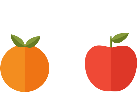 Apples To Oranges - Apples And Oranges Clipart (462x310)