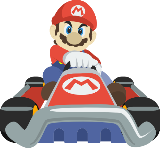 Flat Mario Kart By Znkhucast - Mario Kart Vector Art (517x476)