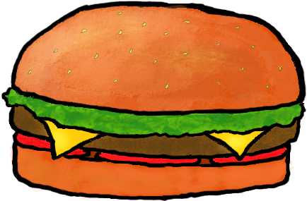 28 Collection Of Burger Drawing Png - Cheeseburger (450x350)