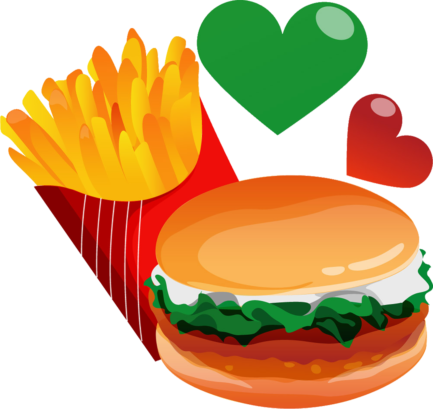 Hamburger French Fries Fast Food Euclidean Vector - Fast Food Vector Free (1500x1419)