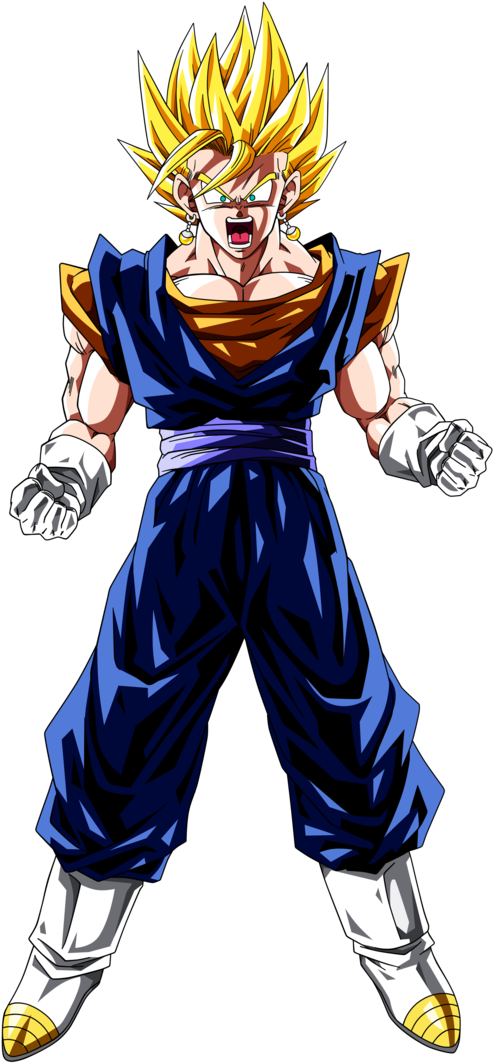 Dragon Ball Z Vegetto Ssj By Krizeii - Draw Vegito Full Body (681x1173)