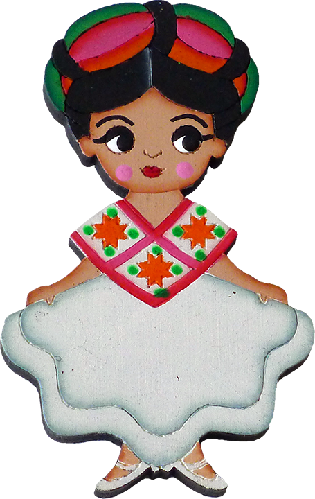 "huasteca" Traditional Dress Magnet, Wooden - Dailarunes De Son Huasteco Animado (455x720)