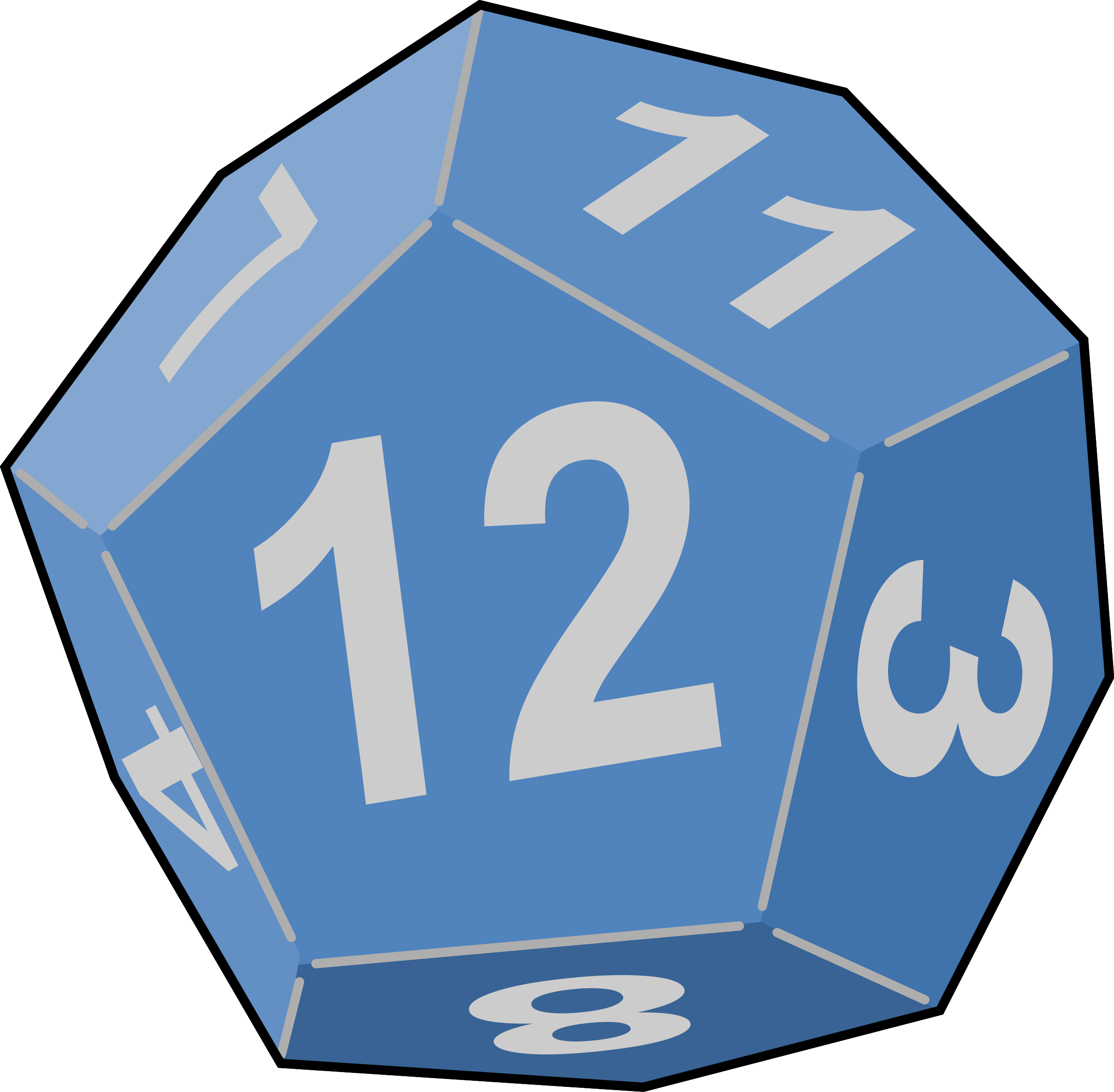 Clip Art Dice - 12 Sided Dice Clipart (2400x2354)